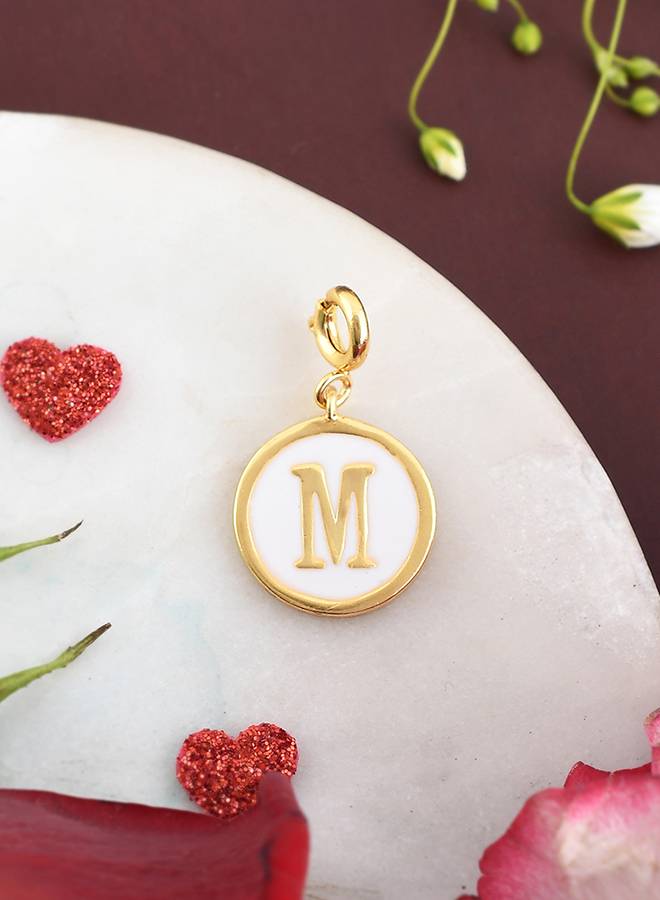Valentine'S Day Collection Alphabet White Enamel Charm : 8905124491623