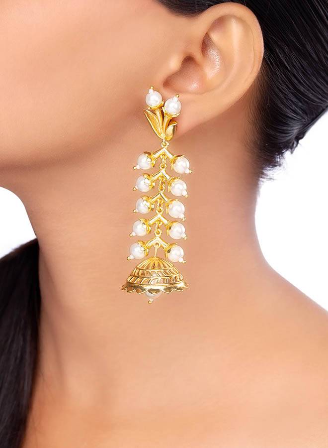 Blooming Beads Floral Motifs Earrings : 8907617856117