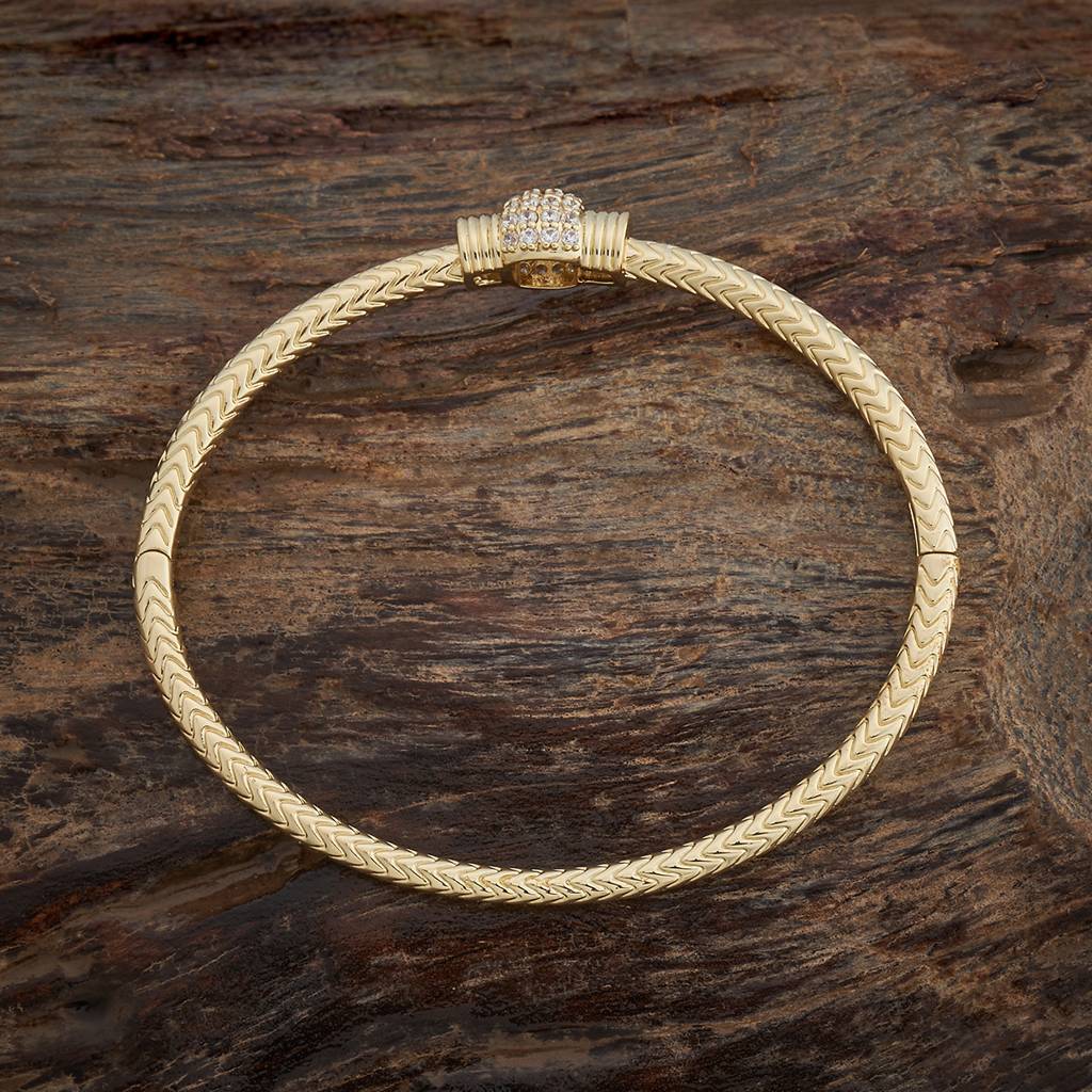 Kushal'S Fashion Jewellery White Gold-Plated Party Zircon Kada-184876 : 441357