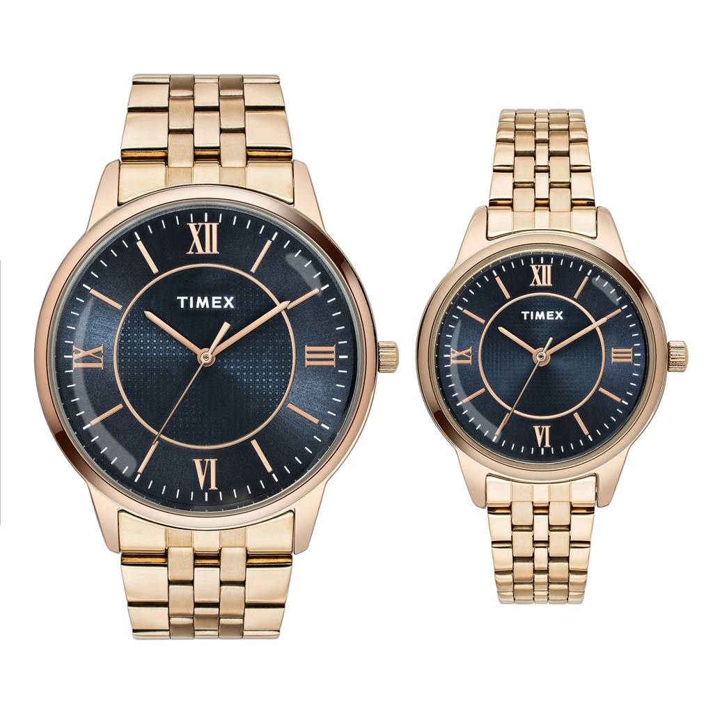 Timex Trendline Round 42Mm Analog Pair Watch - Tw00Pr331 : TW00PR332