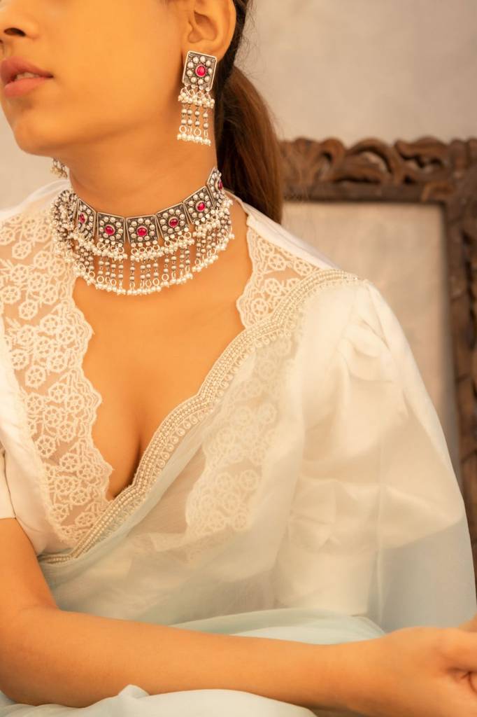 Tattva Jadau Tikdi Sequence Pearl Layered Necklace Set : SN40559898