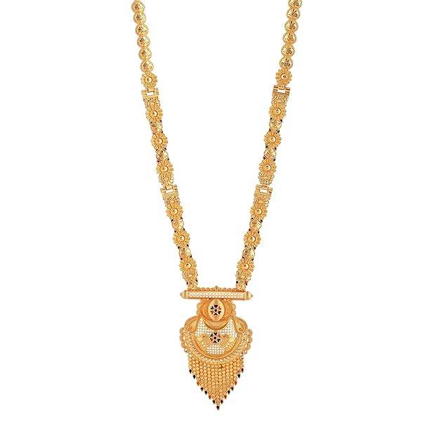 Elegant Gold Finish Temple Necklace Set With Earrings For Traditional Bridal Occasions ( : OSAK004-IGMCNKER