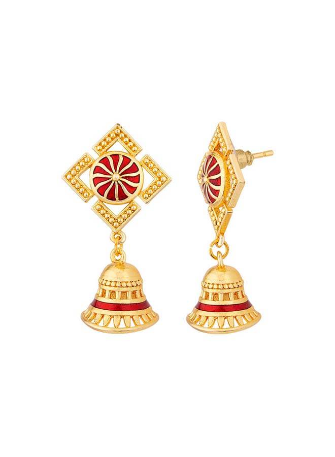 Temple Bell Tiny Jhumka Earrings : 8907617916415