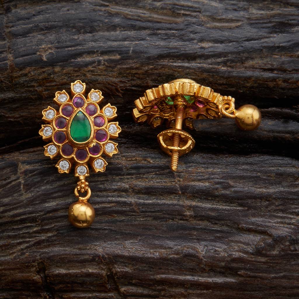 Ethnic Pure Silver Temple Studs-161581 : 431393