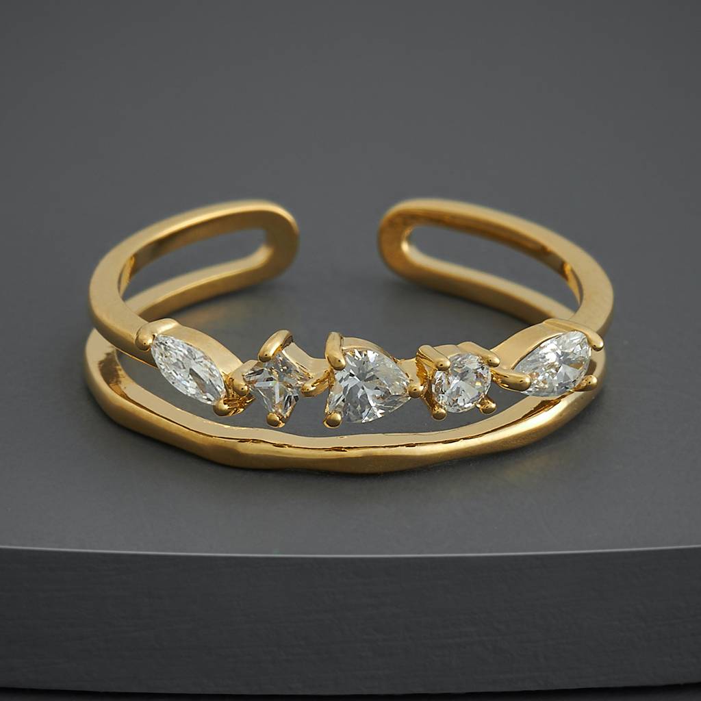 Kushal'S Fashion Jewellery White Gold-Plated Party Trendy Zircon Finger Ring-186812 : 445376