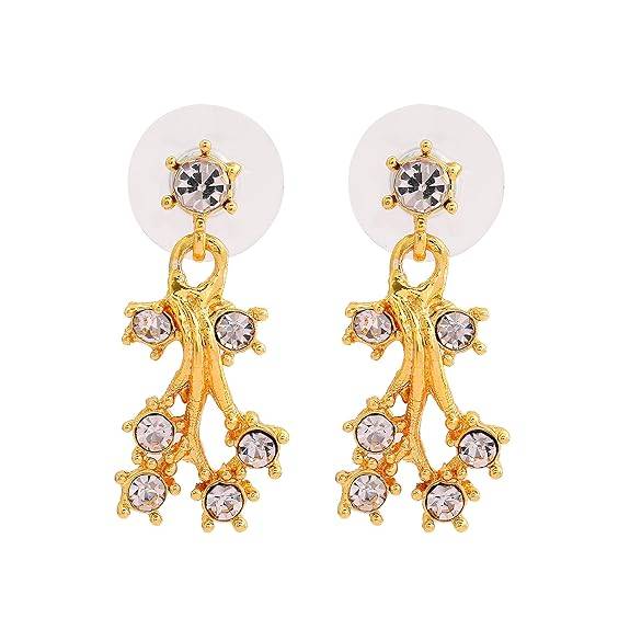 Classy Gold Finish Crystal Drop Earrings With Sparkle For Women & Girls : 5010083-IG-WEER