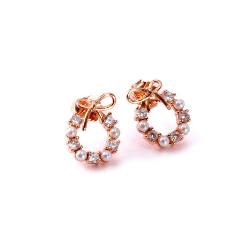 Pearl Whimsy Hoops : JEWEAR17_RoseGold