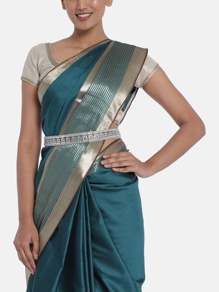 Traditional Jewellery Plated Kundan White Waist Belt Kamar Bandh Belly Chain Jewellery Ethnic Gift For Women G : PF37BCH7069RW