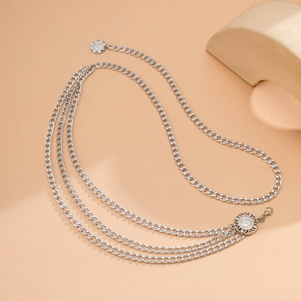 3 Layer Body Chain Belly Chain Kamarbandh Waist Chain Belt Dress Beach Jewellery For Women Girls : PX8BCH011S
