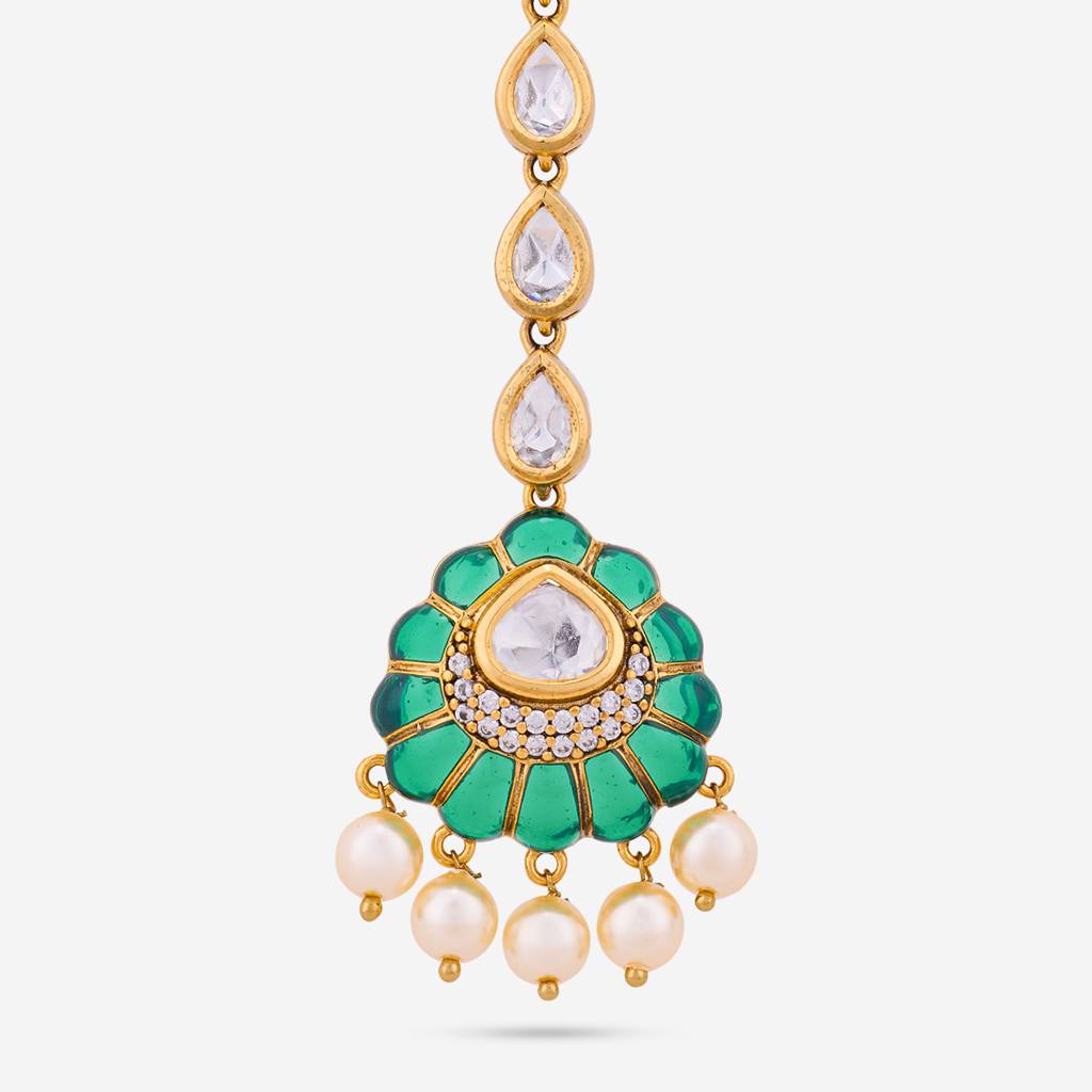Kushal'S Fashion Jewellery -Plated Ethnic Kundan Maang Tikka -184781 : 441294