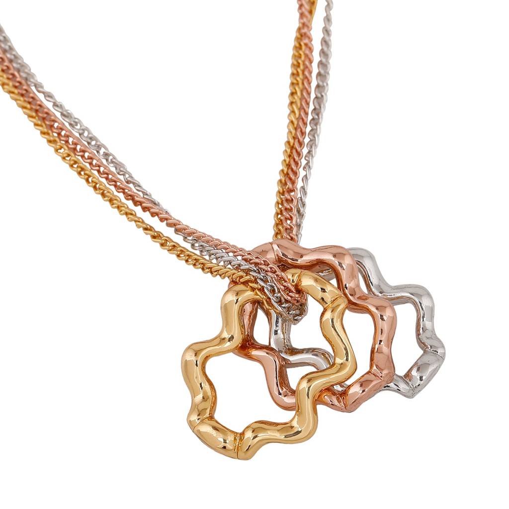Estele Rosegold Plated Floral Designer Pendant For Women : 411PENDANT