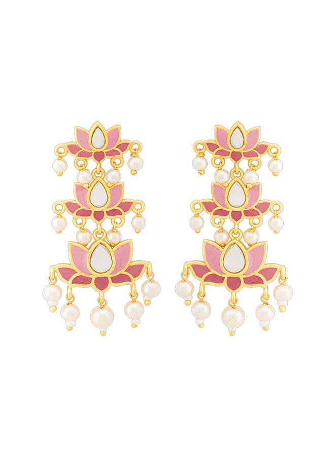 Ombre Pink Spring Earrings For Women : 8907617806174