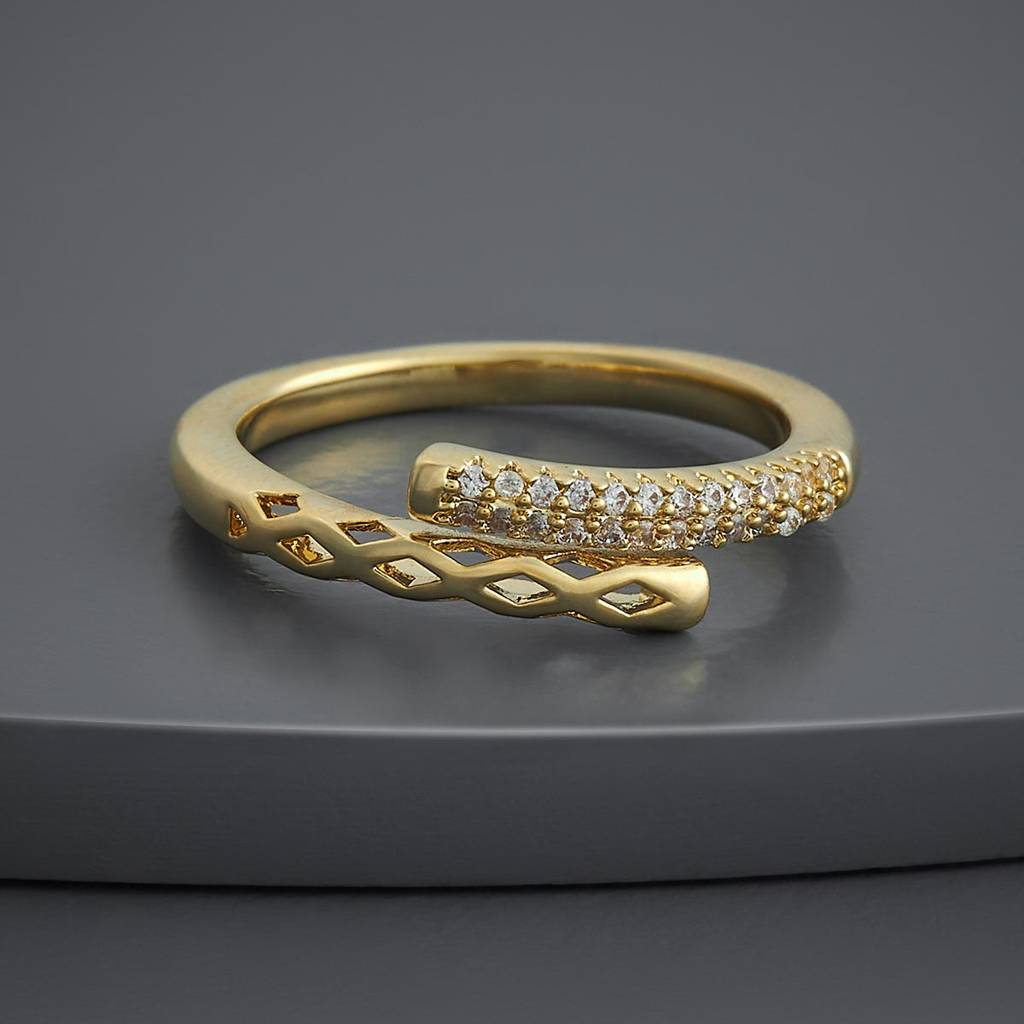 Kushal'S Fashion Jewellery White Gold-Plated Party Trendy Zircon Finger Ring-184318 : 440006