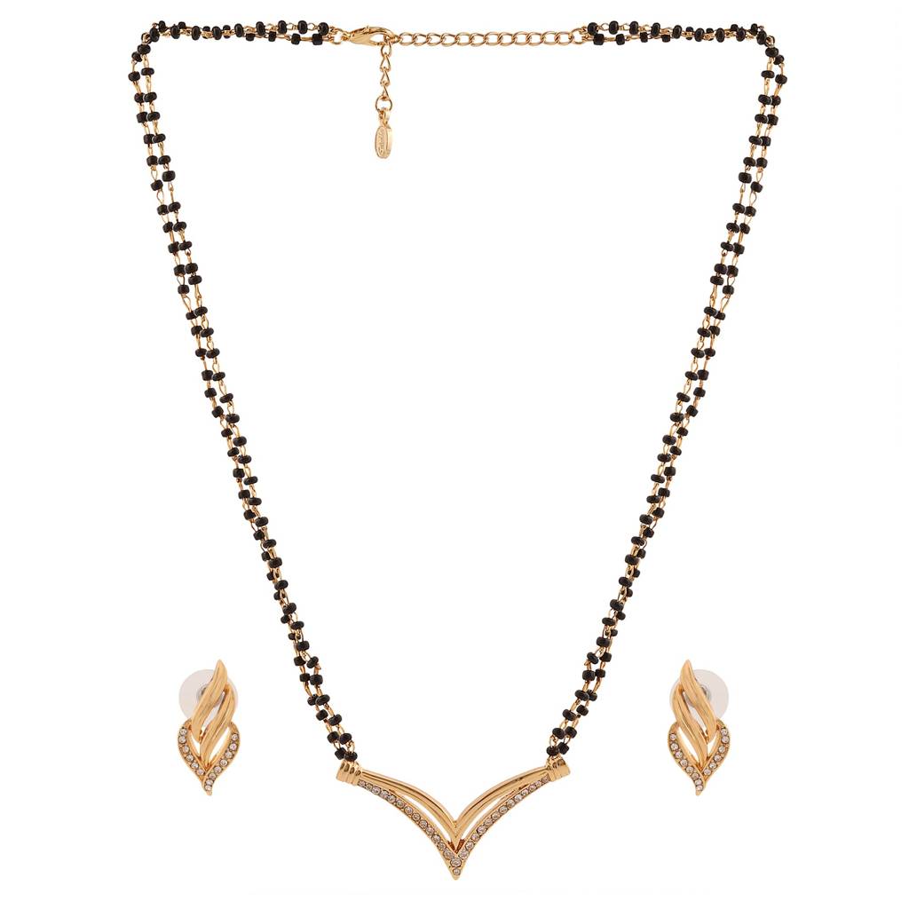 Estele Gold & Rhodium Plated Flighting Mangalsutra Necklace Set For Women : EMS13080036NKER