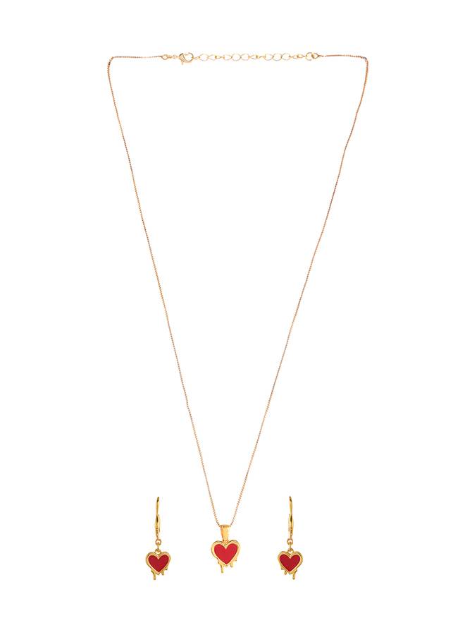 Valentine'S Day Collection Gold Plated Hearts Pendant Set : 8905124490718