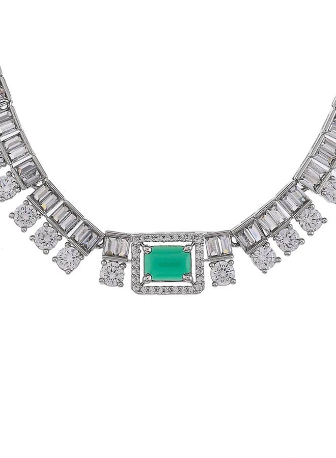 Cz Elegance Emerald Cut Zircons Jewellery Set : 8905124476743