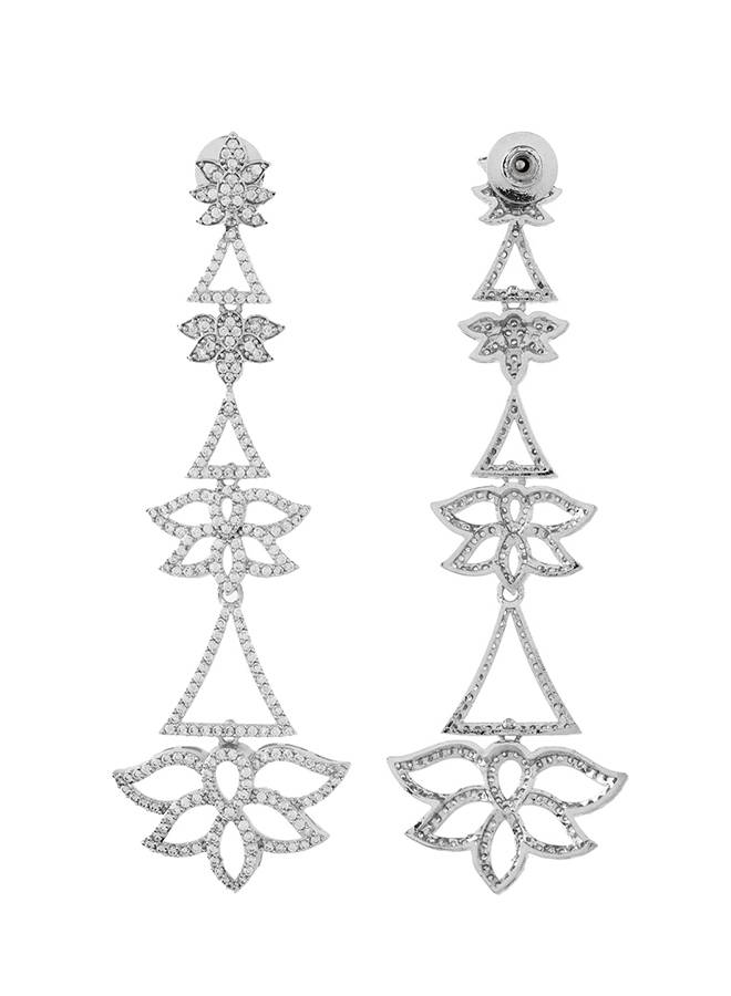 Sparkling Elegance Glamorous Gleam American Diamond Dangler Earrings : 8905124528381