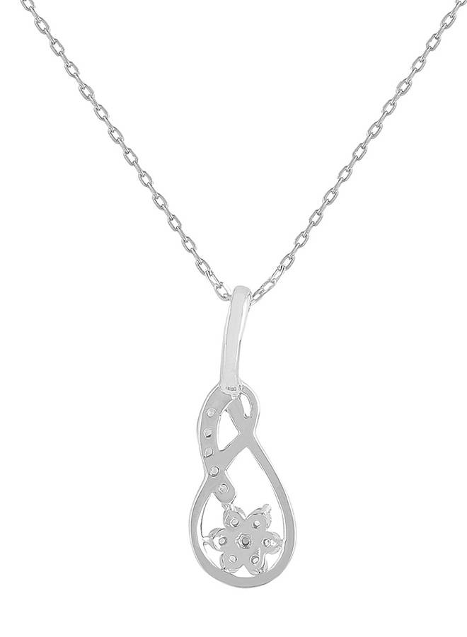 925 Sterling Silver Cz Infinity Shaped Pendant With Chain : 8905124441475