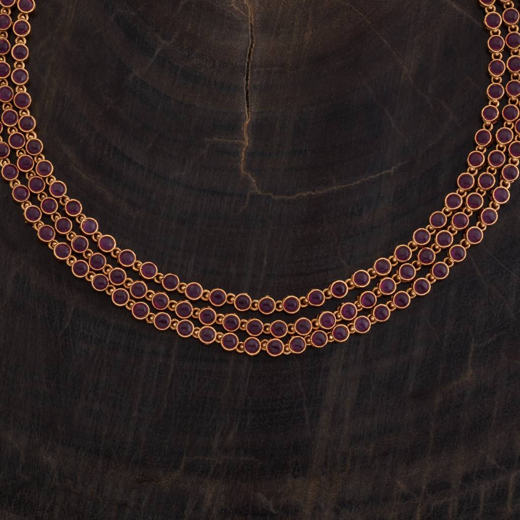 Kushal'S Fashion Jewellery Ruby Gold-Plated Bridesmaid Antique Necklace : 411960