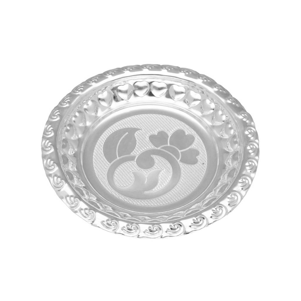 80% Purity-30 Grams Crafted Floral Design Thali : JPAUG-25-115