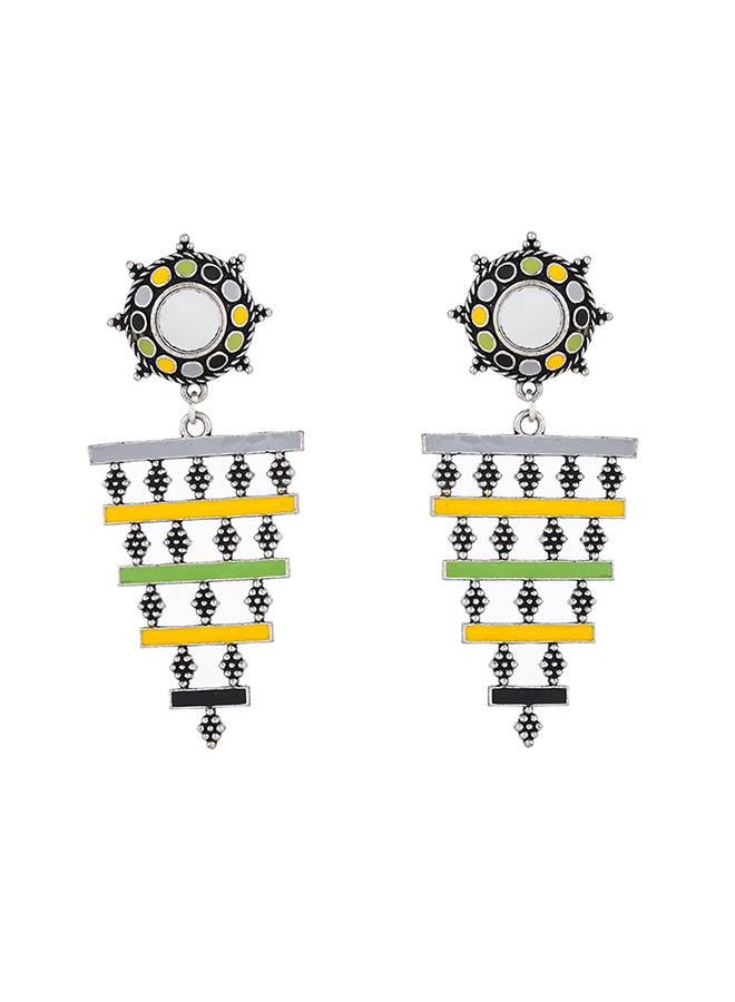 Folklore Layered Mandala Pattern Earrings : 8905124477443