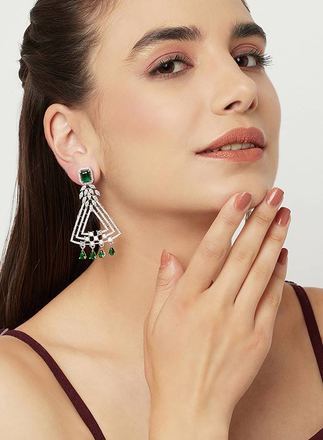Cz Elegance Cocktail Dangler Earrings : 8905124459739