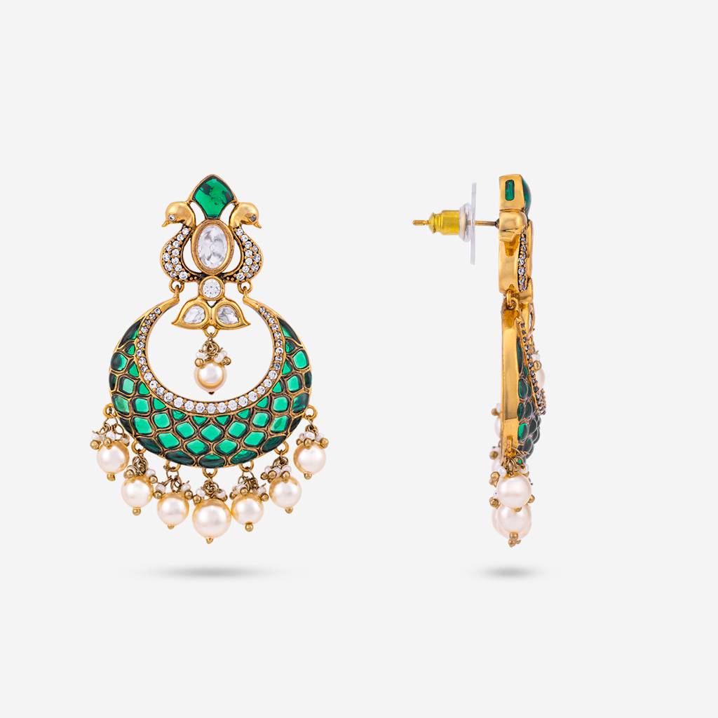 Kushal'S Fashion Jewellery -Plated Kundan Chandbali Earrings-184830 : 441269