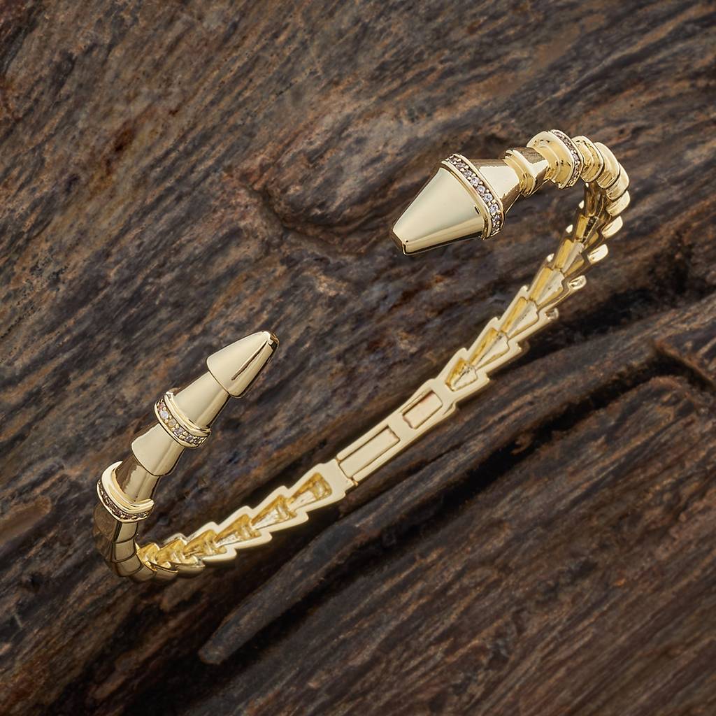 Kushal'S Fashion Jewellery White Gold-Plated Party Zircon Kada-184866  Copper White