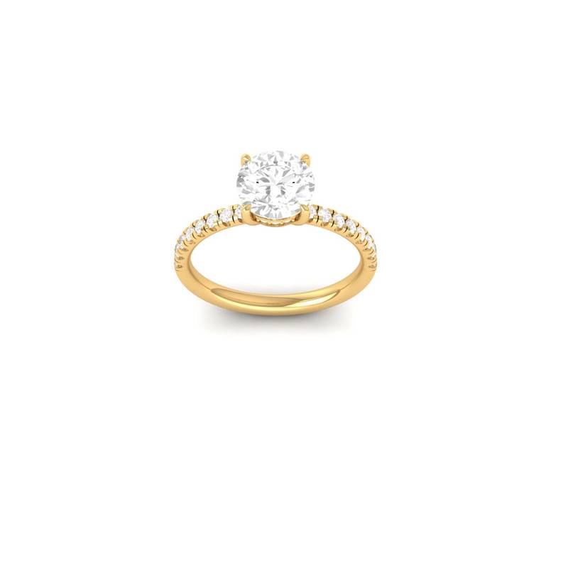 Classic 4-Prong Moissanite Ring 14K Gold Plated : TGDR-634-R-6