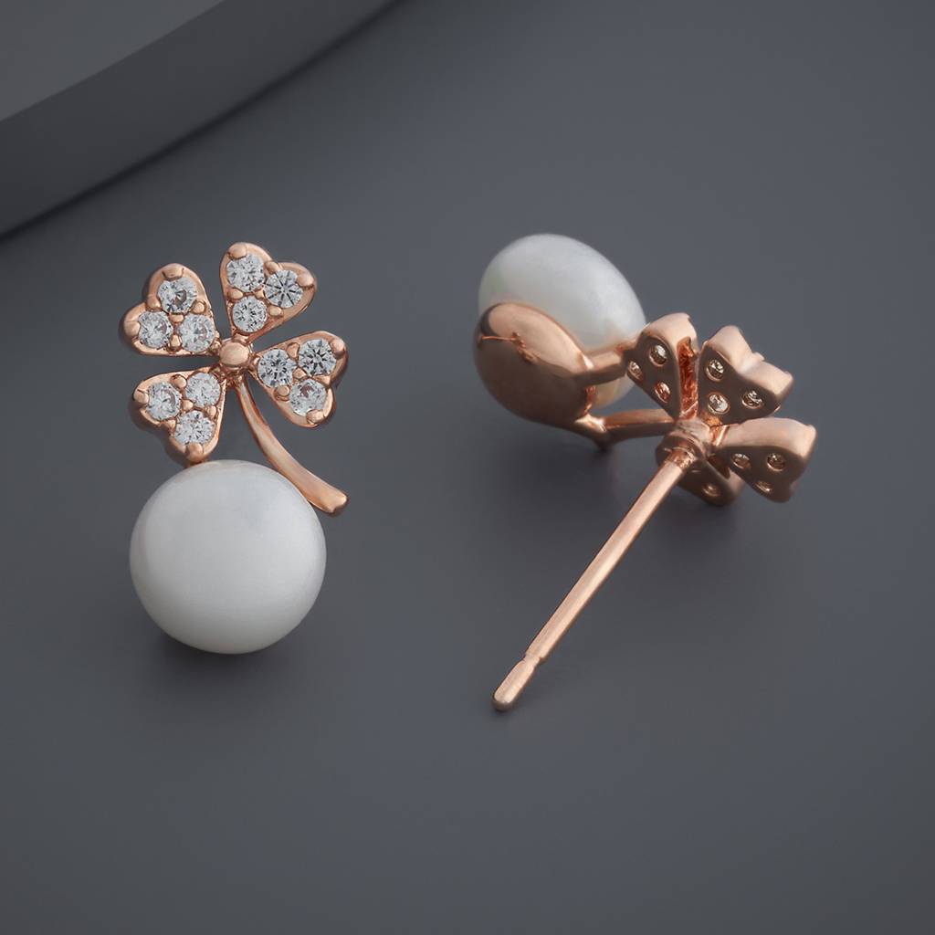 Kushal'S Fashion Jewellery Pearl Plated Party Trendy Zircon Studs-184139 : 439444