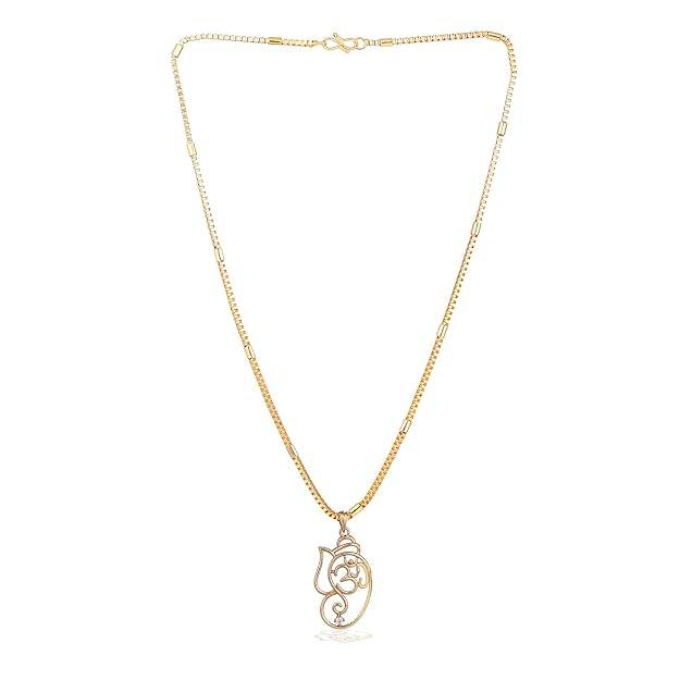 Gehena By Estele Fashion Jewelry Sacred Om Symbol Pendant For Men'S: Gold Plated Divine Peace And Harmon : OSAK026-IGWEPENDANT