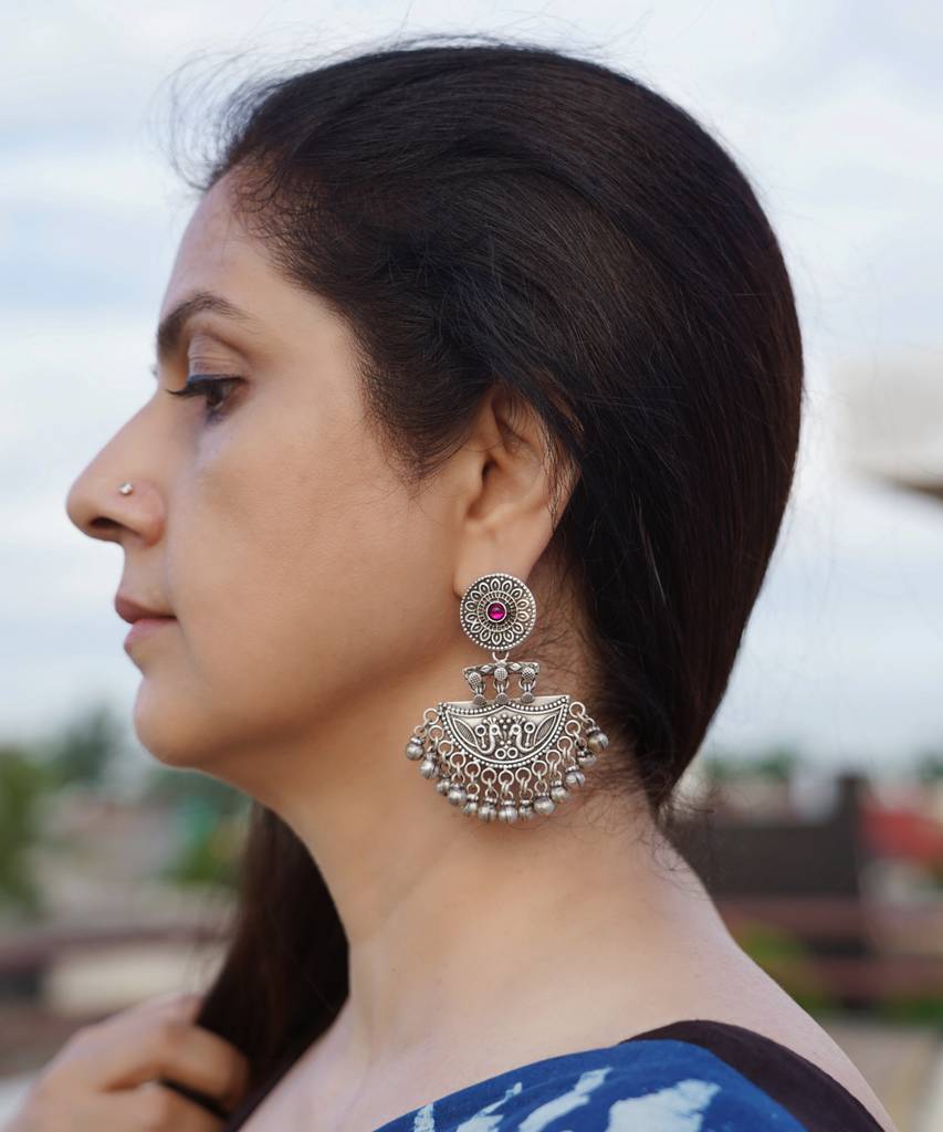 Silver Peacock Earrings : SSE637