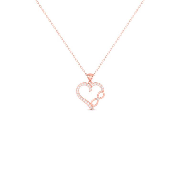 Open Heart Infinity Heart Moissanite Necklace : TGDP-295-Y