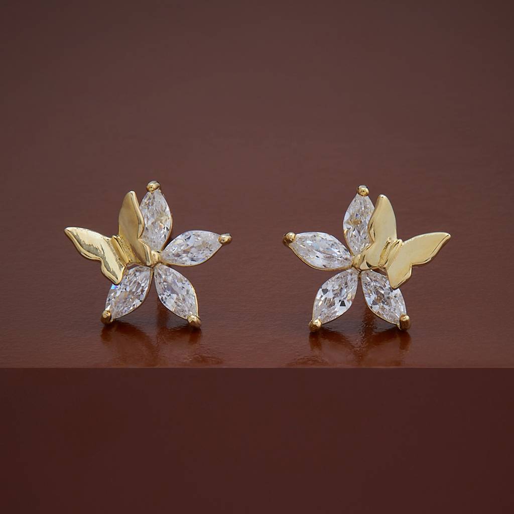 Kushal'S Fashion Jewellery White Gold-Plated Party 92.5 Pure Silver Studs-405675 : 405675