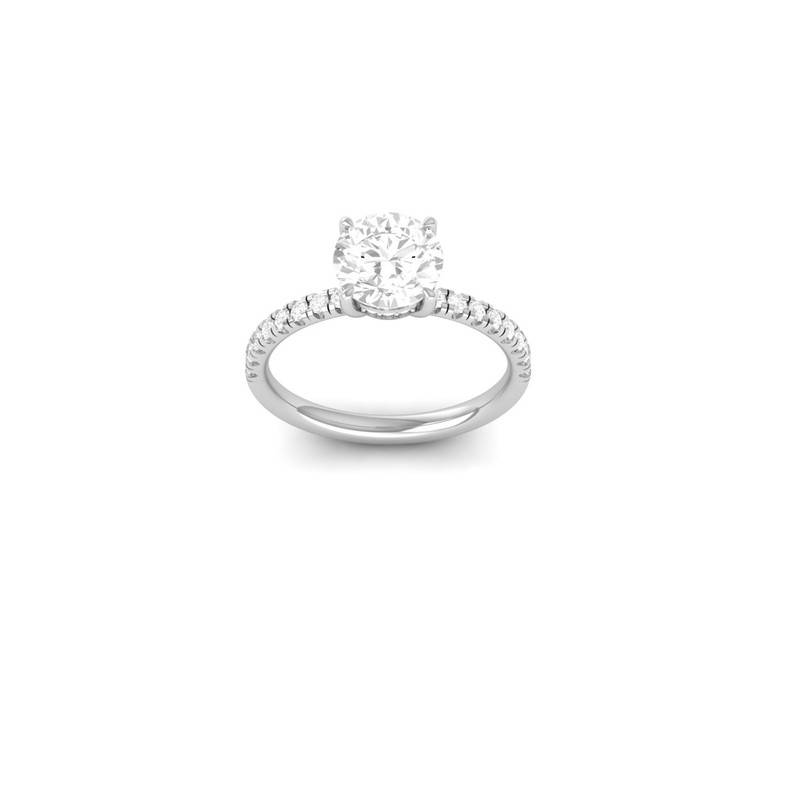 Classic 4-Prong Moissanite Ring 14K Gold Plated : TGDR-634-R-6
