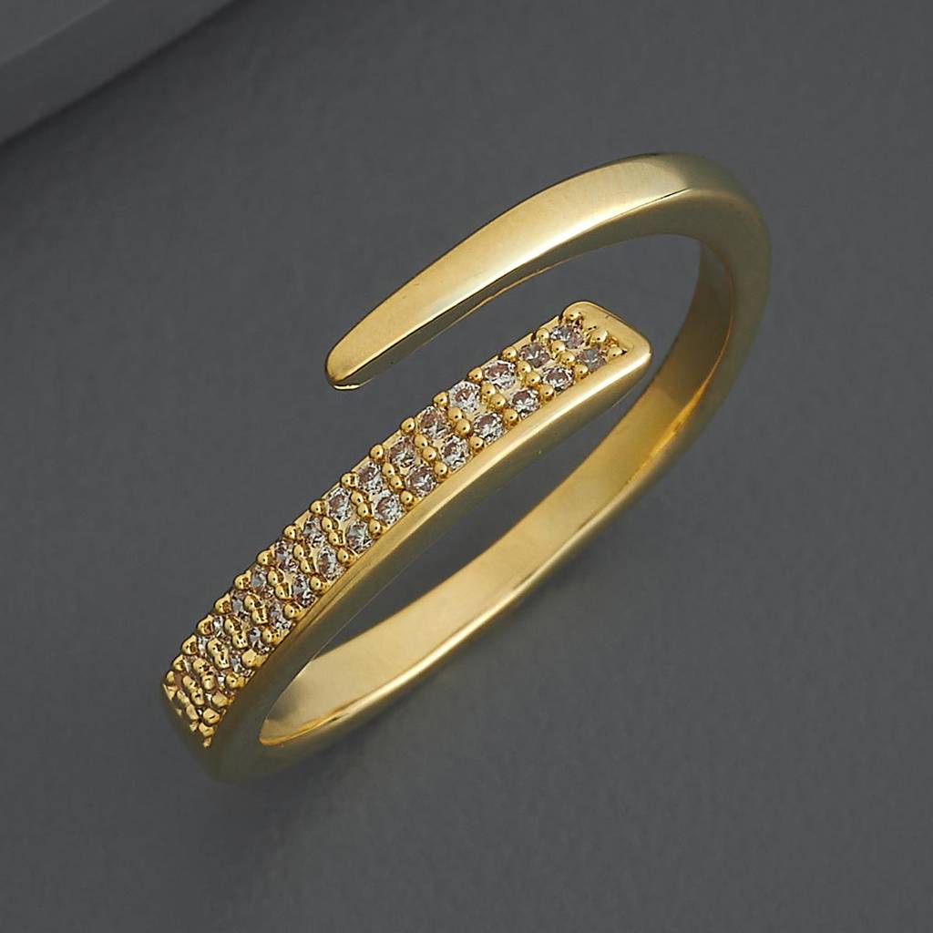 Kushal'S Fashion Jewellery White Gold-Plated Party Trendy Zircon Finger Ring-186757 : 445272