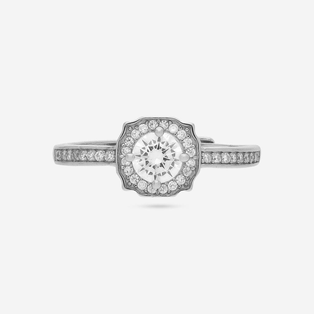 Rhodium-Plated Party 92.5 Sterling Silver Finger Ring -458215 : 458215