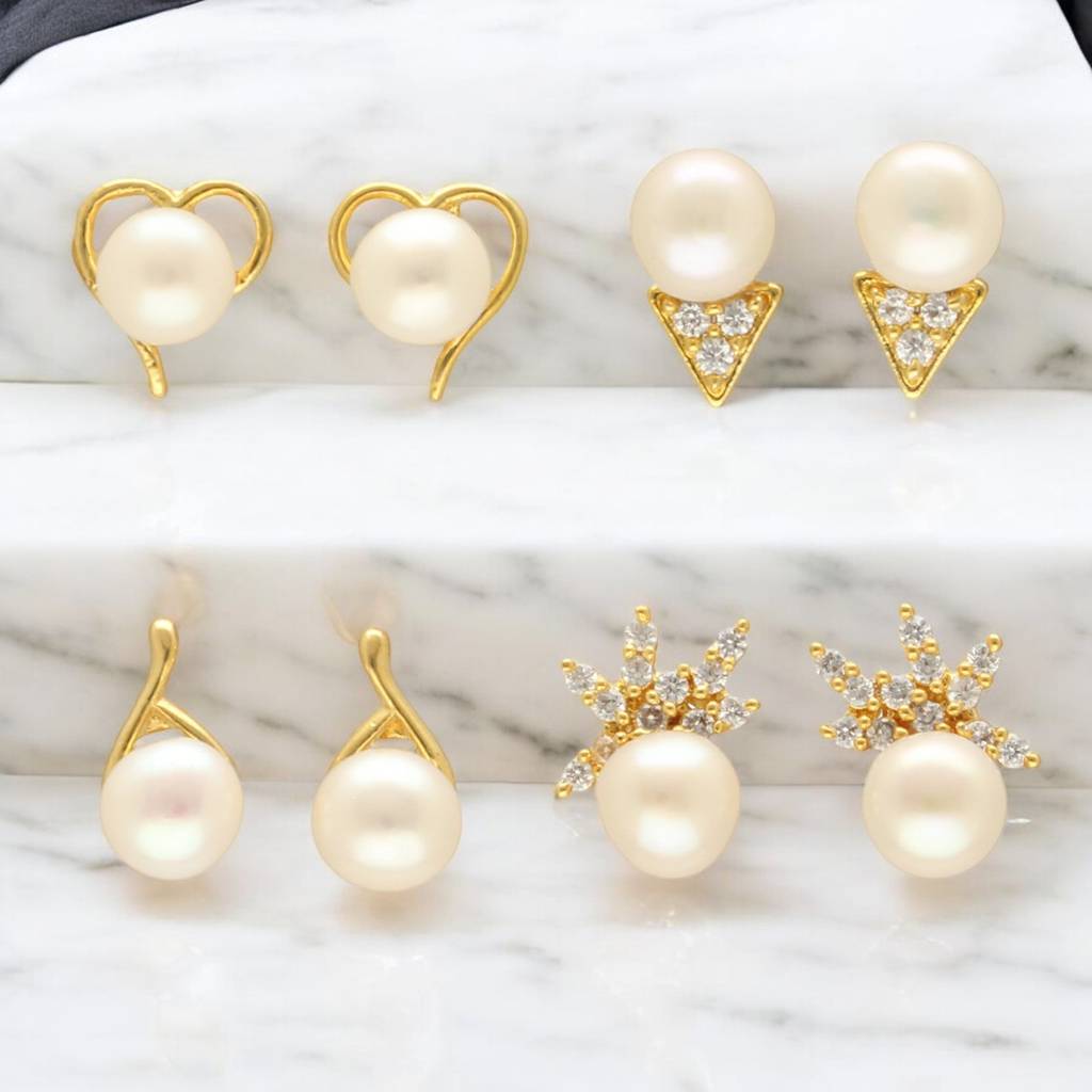 Zuri Pearl Earrings Pack 4 : JPD-24-13