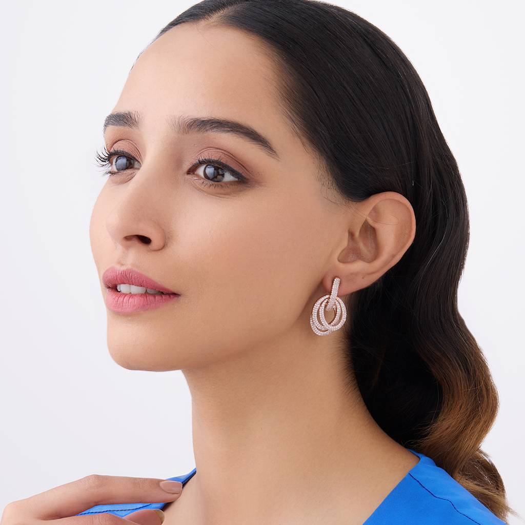 Kushal'S Fashion Jewellery Plated Party Zircon Drop Earrings-161791 : 398563