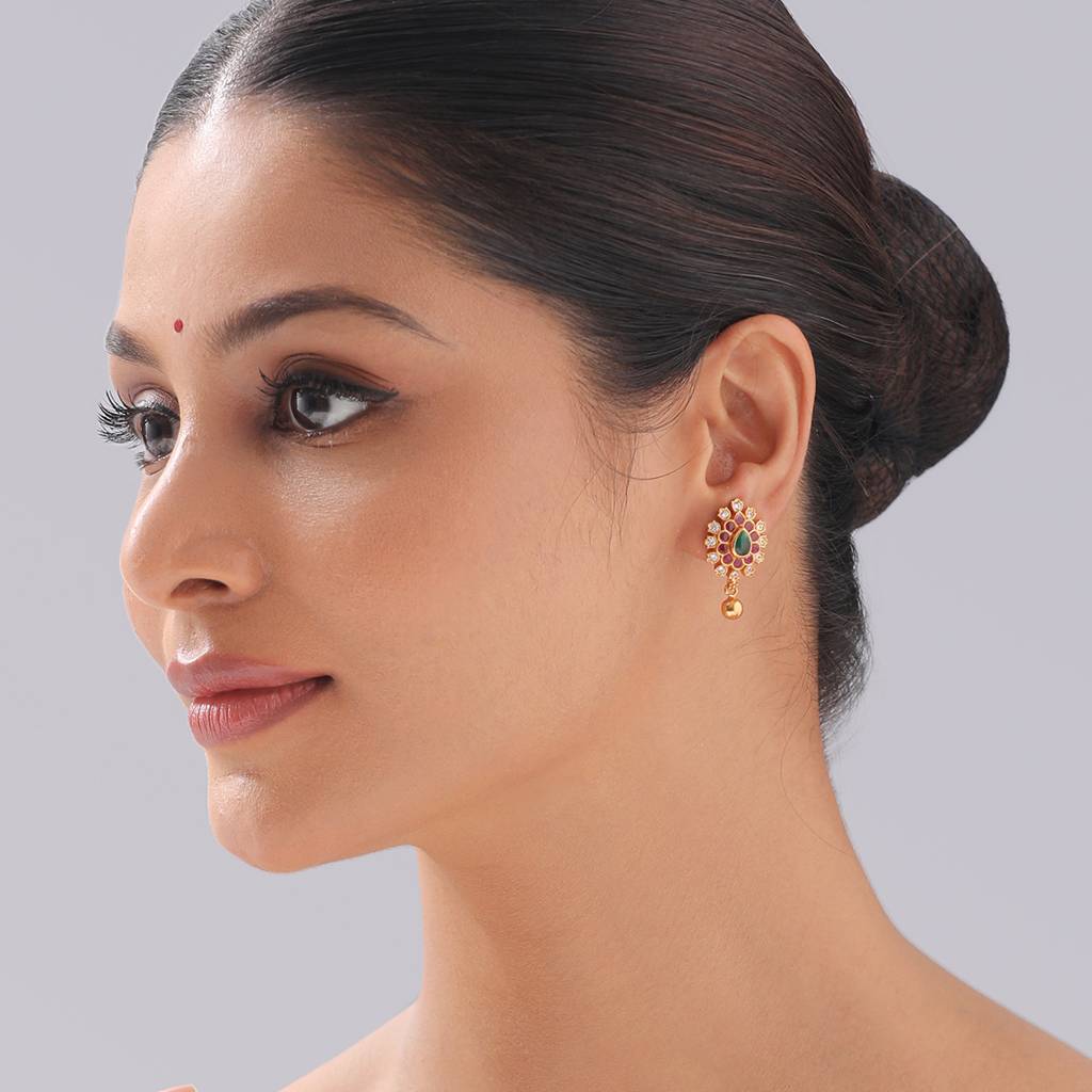 Ethnic Pure Silver Temple Studs-161581 : 431393