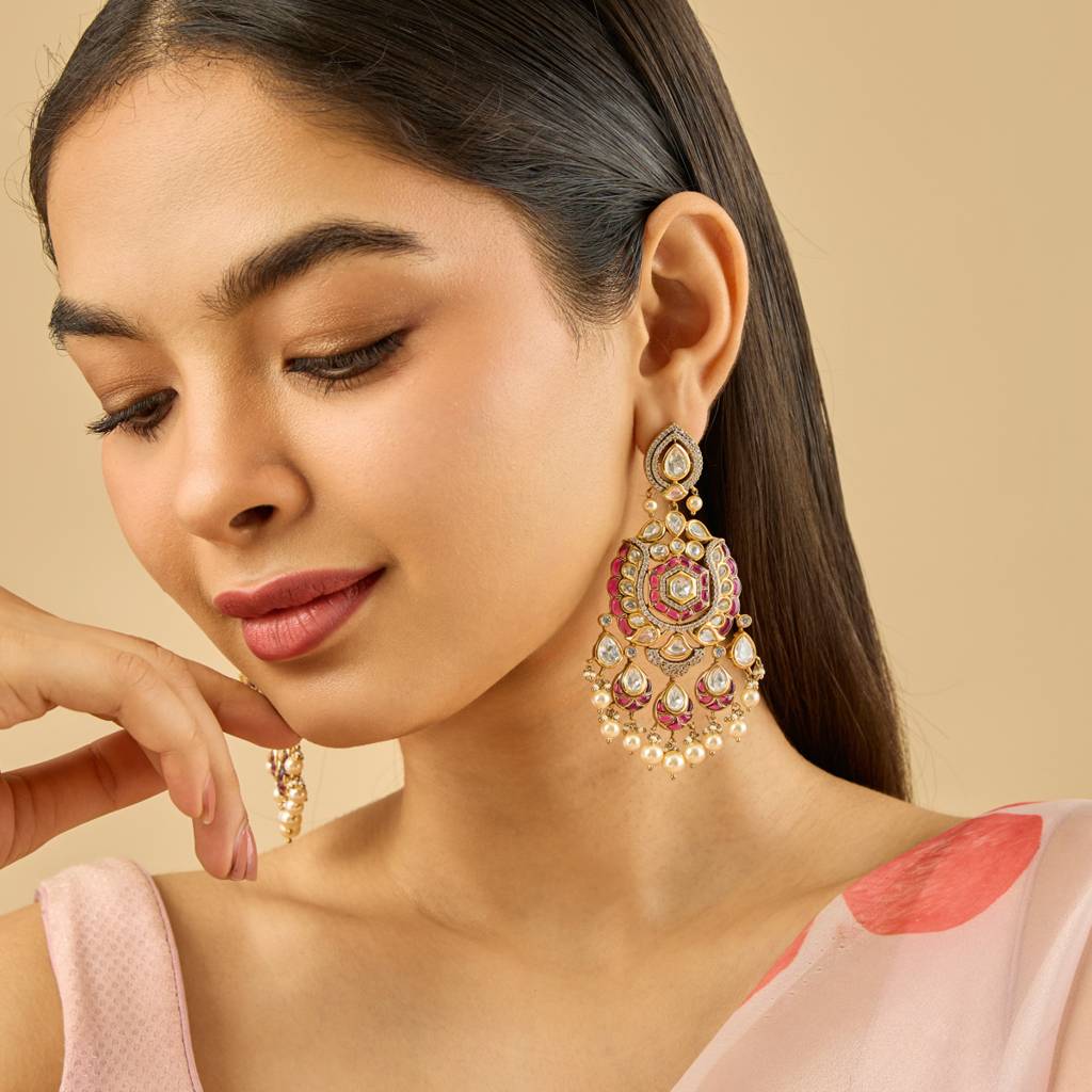 Ethnic Kundan Drops-182290 : 435442