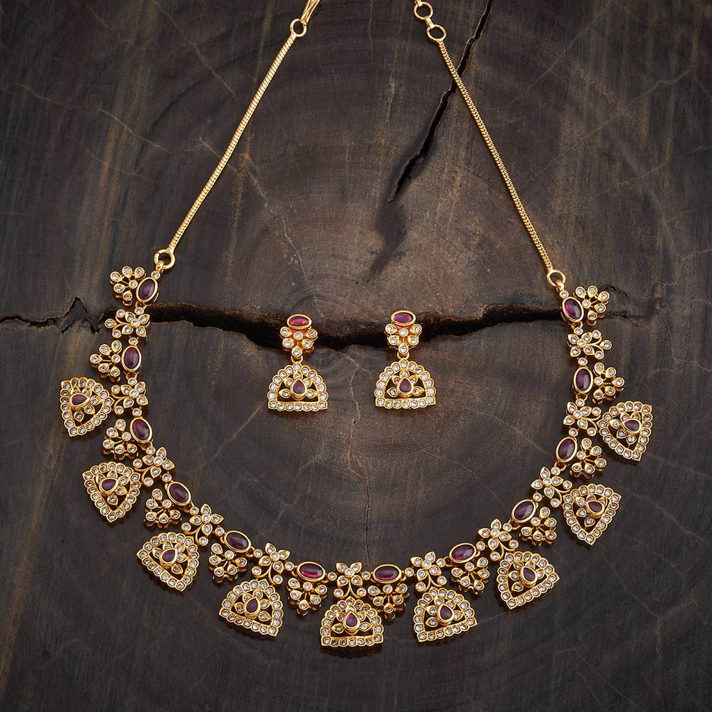 Kushal'S Fashion Jewellery Gold-Plated Ruby Antique Jewellery Set-181277 : 433420