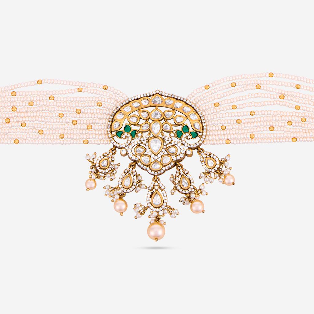 Kushal'S Fashion Jewellery  Victorian-Plated Ethnic Kundan Necklace  -442145 : 442145