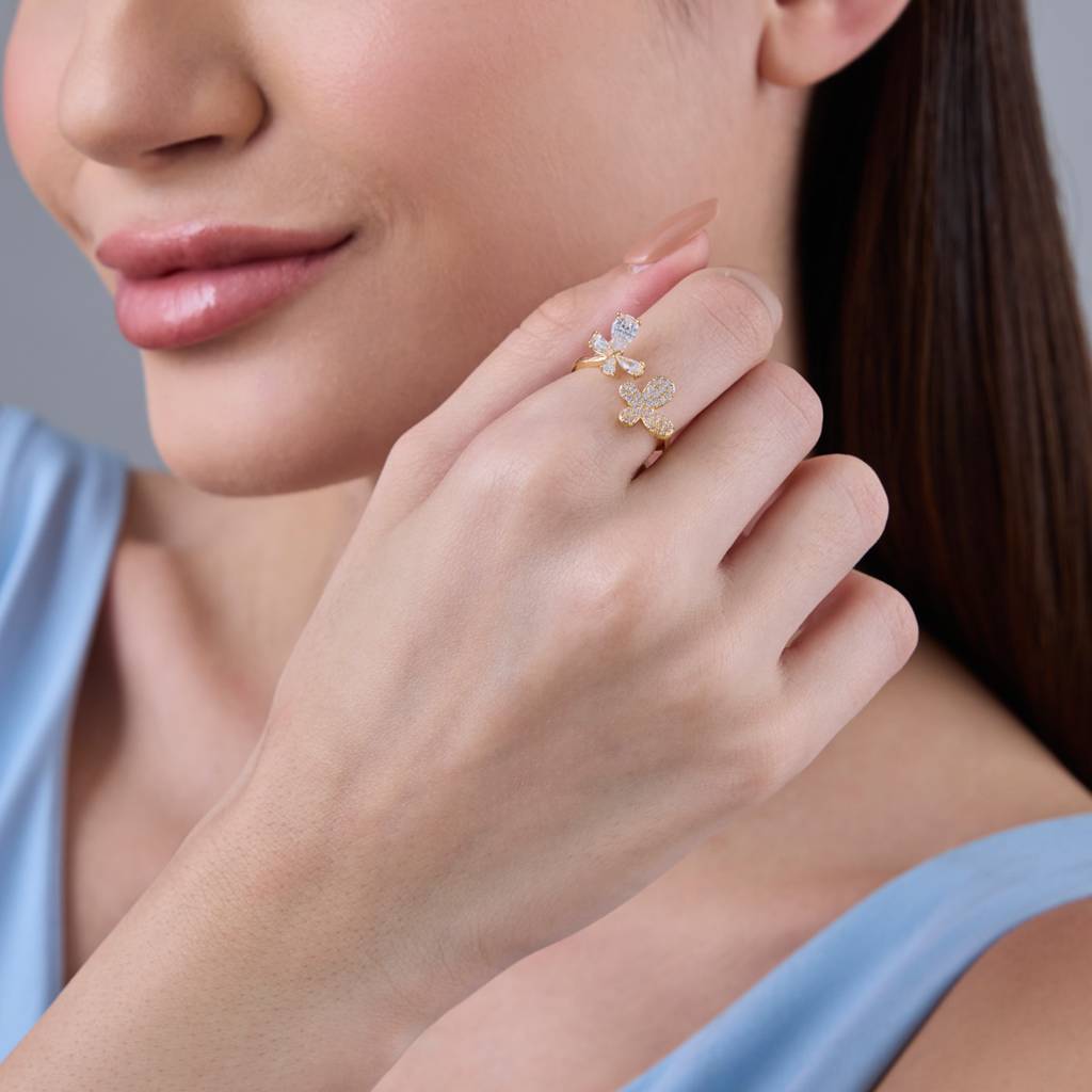 Kushal'S Fashion Jewellery White Gold-Plated Party Trendy Zircon Finger Ring-186881 : 445446