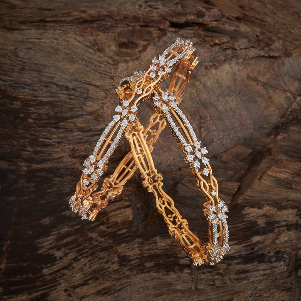 Kushal'S Fashion Jewellery-Plated Party Zircon Bangle-182665 : 436160