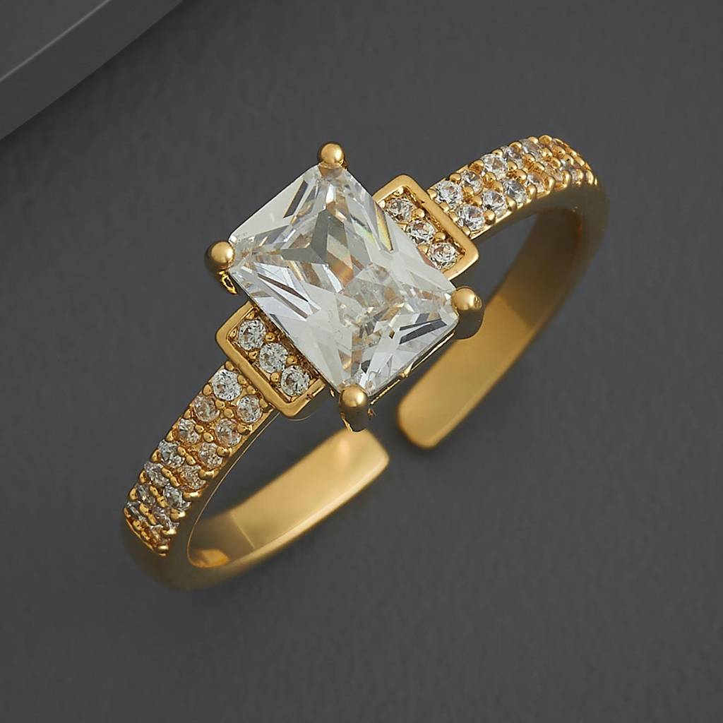 Kushal'S Fashion Jewellery White Gold-Plated Party Trendy Zircon Finger Ring-186817 : 445386
