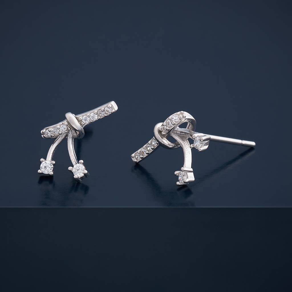 Kushal'S Fashion Jewellery Plated Zircon 92.5 Sterling Silver Studs-183083 : 437228