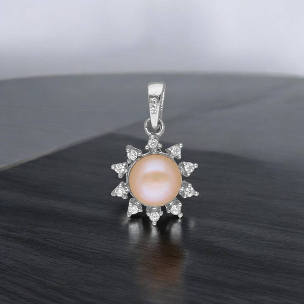 92.5 Sterling Silver Manya Simple Pearl Pendant : JPMAY-22-181