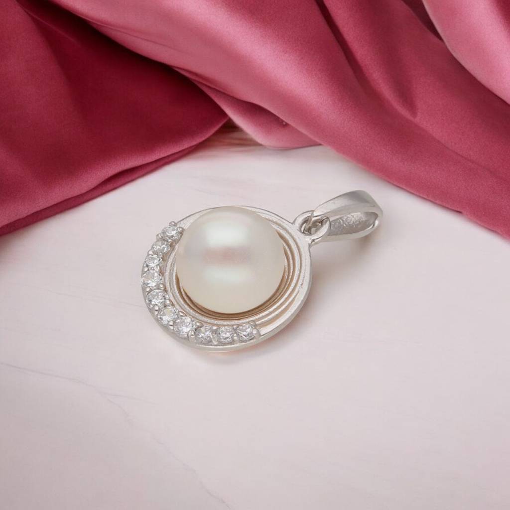 92.5 Silver Omaja Light Weight Pearl Pendant : JPMAY-22-154