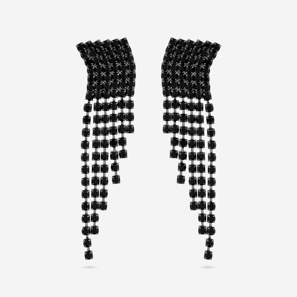 Kushal'S Fashion Jewellery Black Party Trendy Zircon Drop Earrings -456233 : 456233
